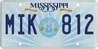 MS license plate MIK812