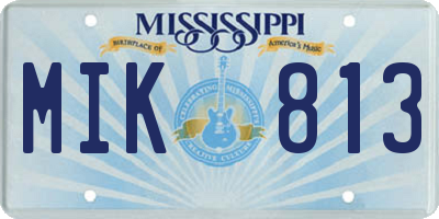 MS license plate MIK813