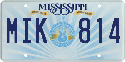 MS license plate MIK814