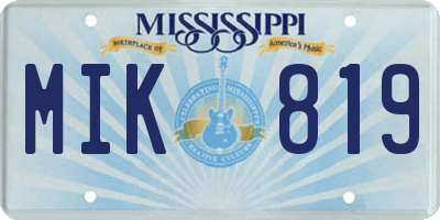 MS license plate MIK819