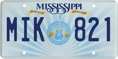 MS license plate MIK821
