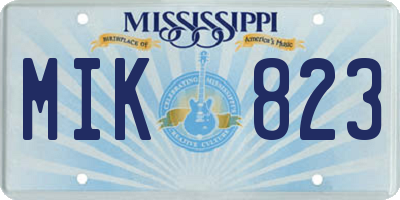 MS license plate MIK823