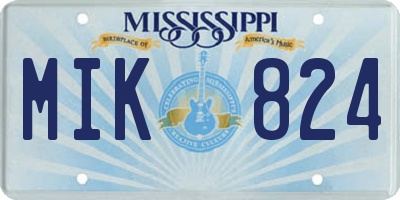 MS license plate MIK824
