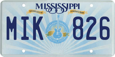 MS license plate MIK826