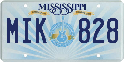 MS license plate MIK828