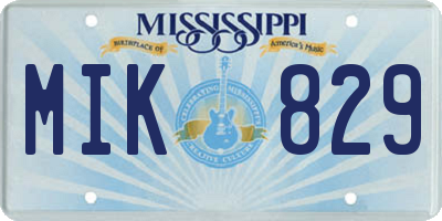 MS license plate MIK829