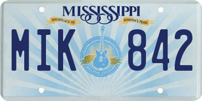 MS license plate MIK842
