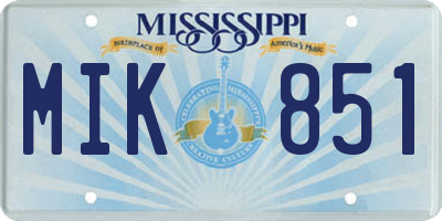 MS license plate MIK851