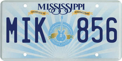 MS license plate MIK856