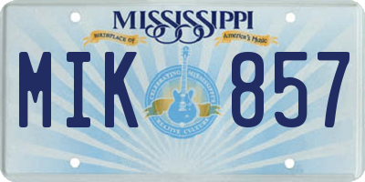 MS license plate MIK857