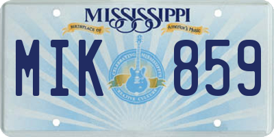 MS license plate MIK859
