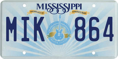 MS license plate MIK864