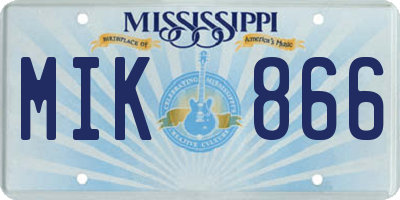 MS license plate MIK866