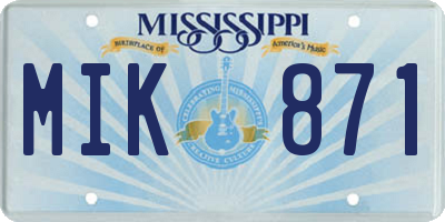 MS license plate MIK871