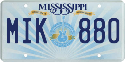 MS license plate MIK880