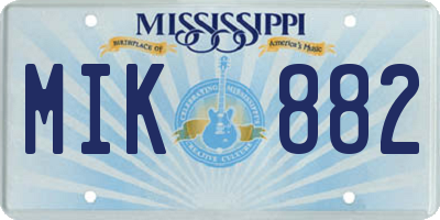 MS license plate MIK882