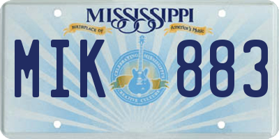 MS license plate MIK883