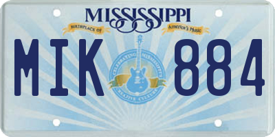 MS license plate MIK884