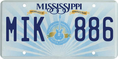 MS license plate MIK886