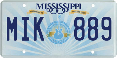 MS license plate MIK889