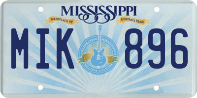 MS license plate MIK896