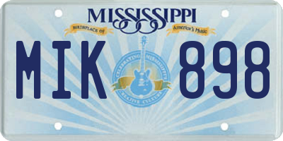 MS license plate MIK898