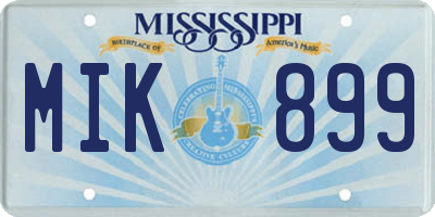 MS license plate MIK899