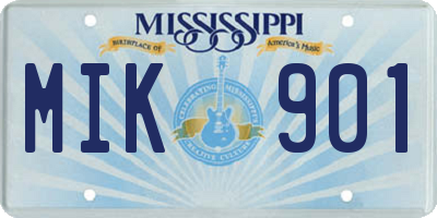 MS license plate MIK901