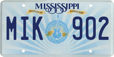 MS license plate MIK902