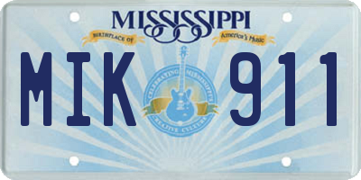 MS license plate MIK911