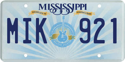 MS license plate MIK921