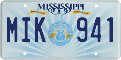 MS license plate MIK941