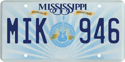 MS license plate MIK946