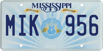 MS license plate MIK956