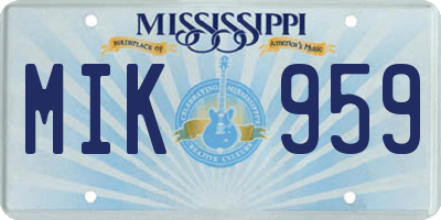 MS license plate MIK959
