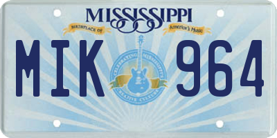 MS license plate MIK964