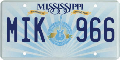 MS license plate MIK966