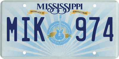 MS license plate MIK974