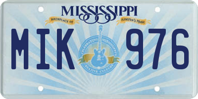 MS license plate MIK976