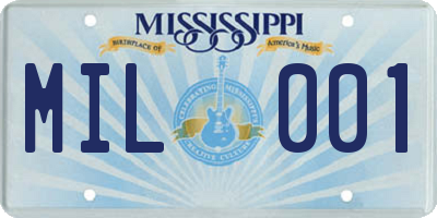 MS license plate MIL001