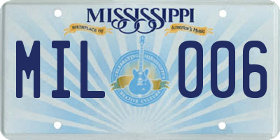 MS license plate MIL006