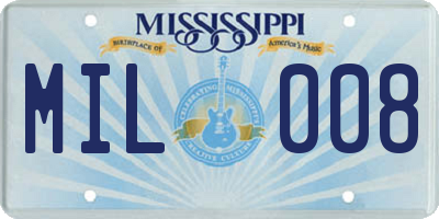 MS license plate MIL008