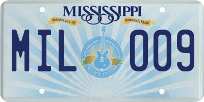 MS license plate MIL009