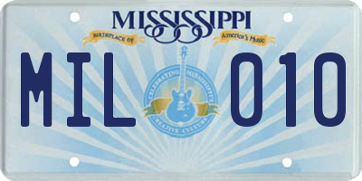 MS license plate MIL010