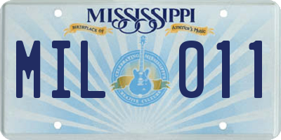 MS license plate MIL011