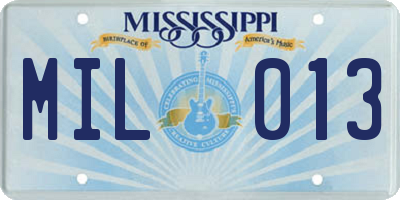 MS license plate MIL013