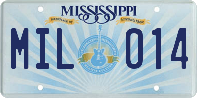 MS license plate MIL014