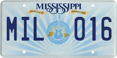 MS license plate MIL016