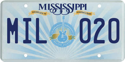 MS license plate MIL020