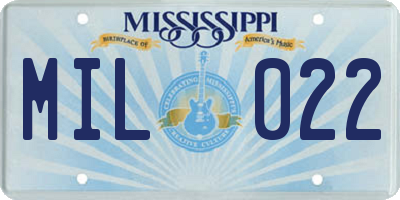MS license plate MIL022